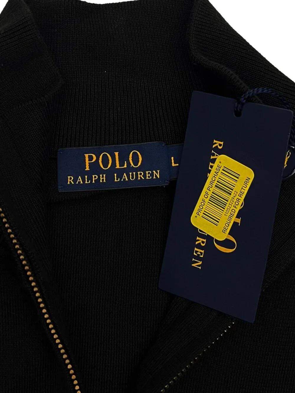 Polo Ralph Lauren NEW NWT Sweater Vest Black 1/4 Zip Pima Cotton Mens L purple